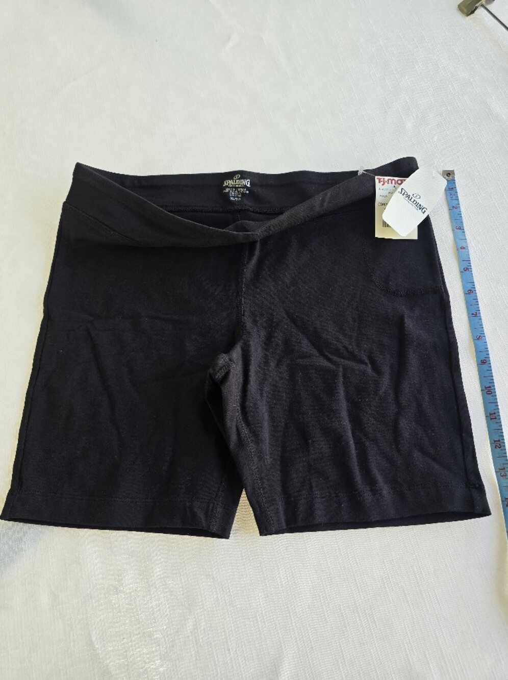 SPALDING Women's Black Stretch Bike Or Volleyball Shorts NWT